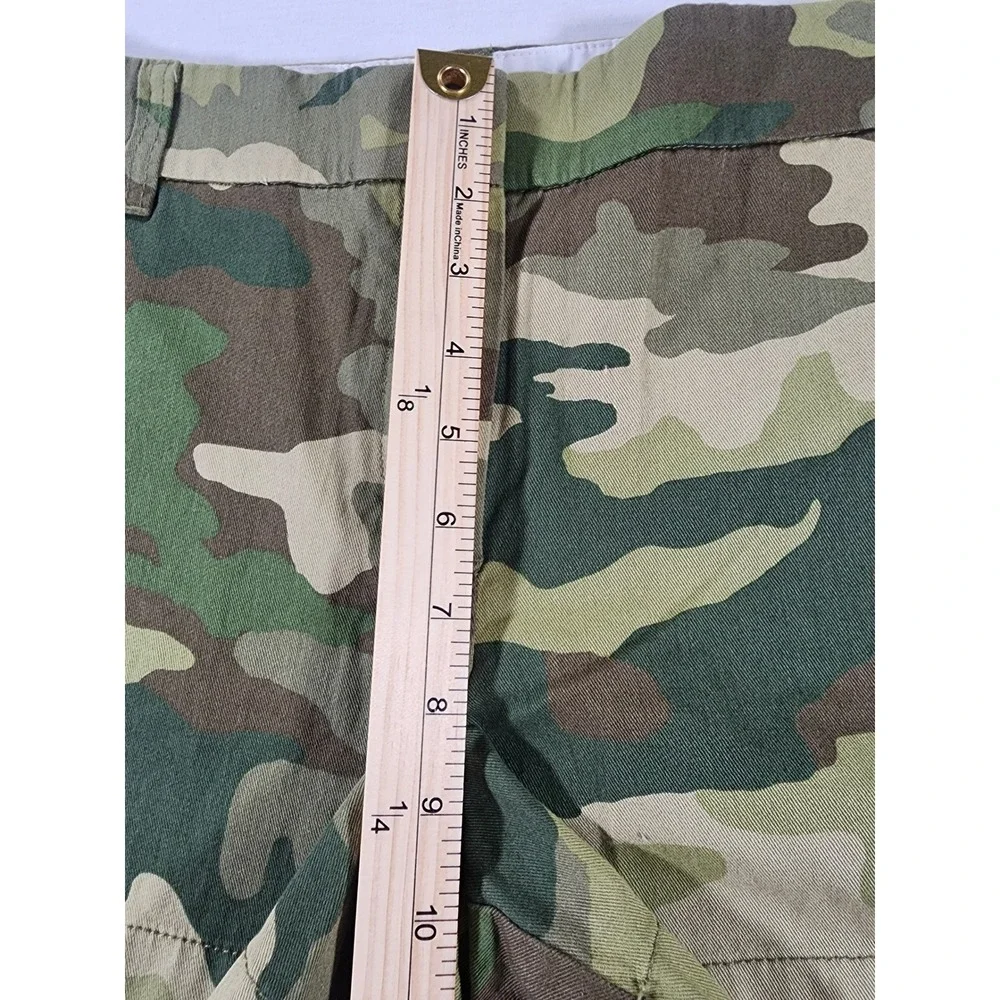 J.Crew Chino Shorts Womens 12 Camo Green Cotton Re-Imagined Military Utility